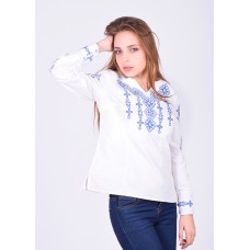 Embroidered blouse "Necklace" blue